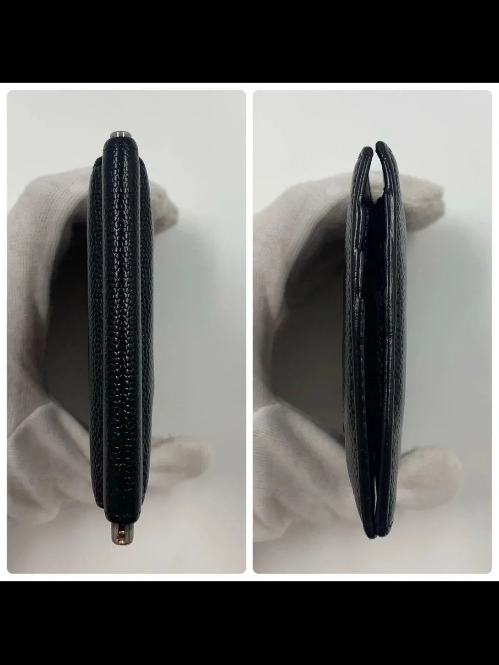 Saint Laurent Black Patent YSL Money Clip Wallet
